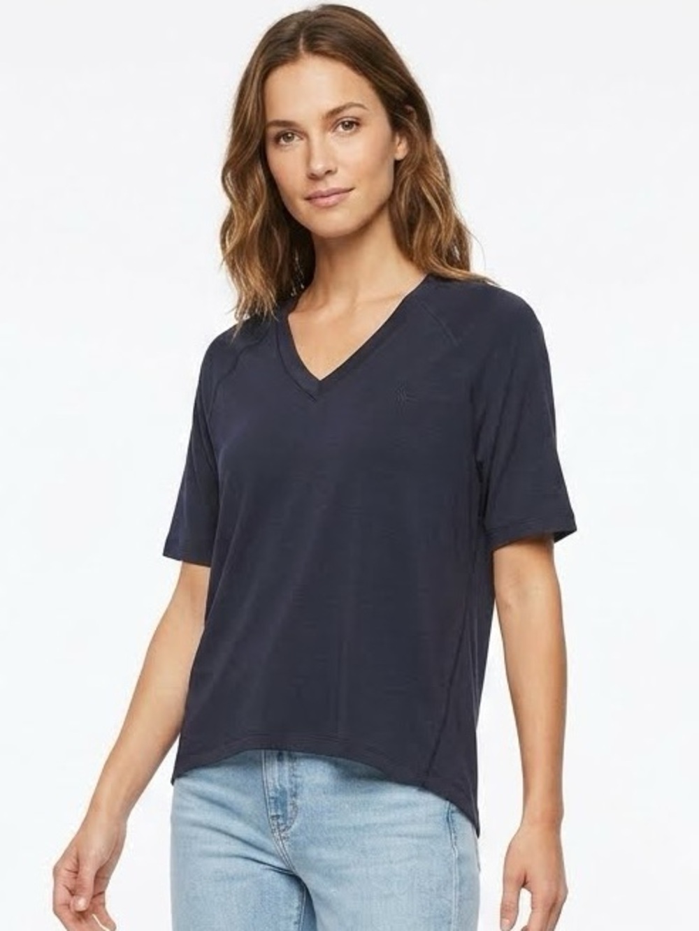 West Countyline Classic V-Neck Short Sleeve Tee - Navy Size 6